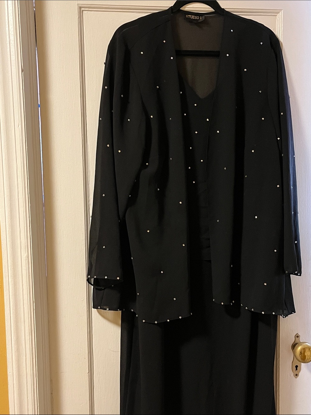 Studio I Black Evening dress with sheer Jacket. 18w